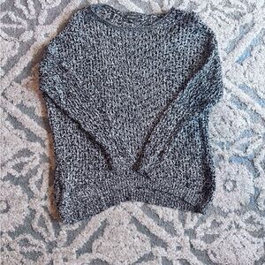 Eddie Bauer Marled Crewneck Sweater - Black & White